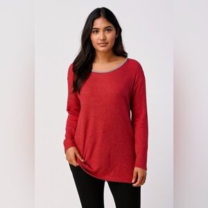 Pink & Gray Colorblock Crewneck Sweater Shirt